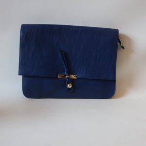 SHAG BOUTIQUE BLUE LEATHER CLUTCH*